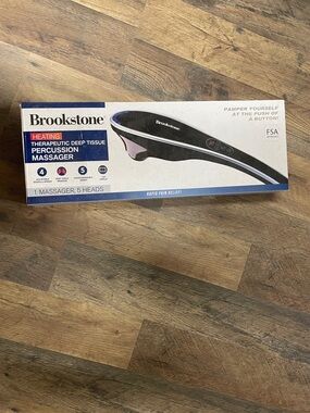 Brookstone Black and White Therapeutic Deep Tissue Percussion Massager